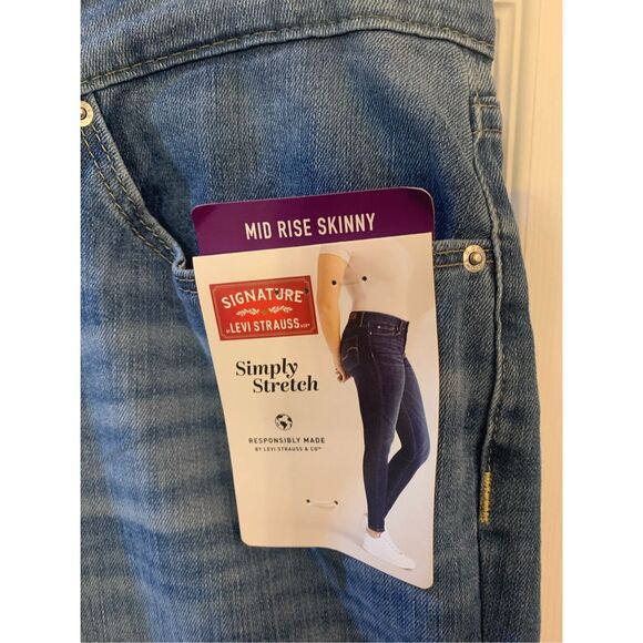 LEVI STRAUSS JEANS SIGNATURE SIMPLY STRETCH MID RISE SKINNY SZ 18/ 34W 30L NWT - Picture 3 of 11